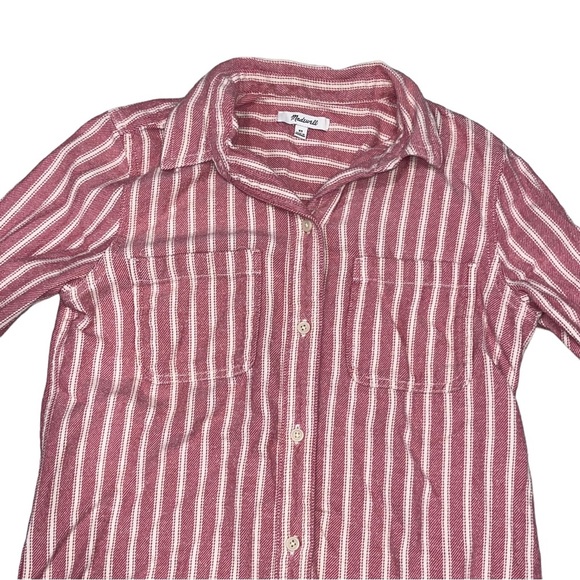 Madewell Flannel Classic Ex-Boyfriend Craig Stripe Top - Picture 6 of 10